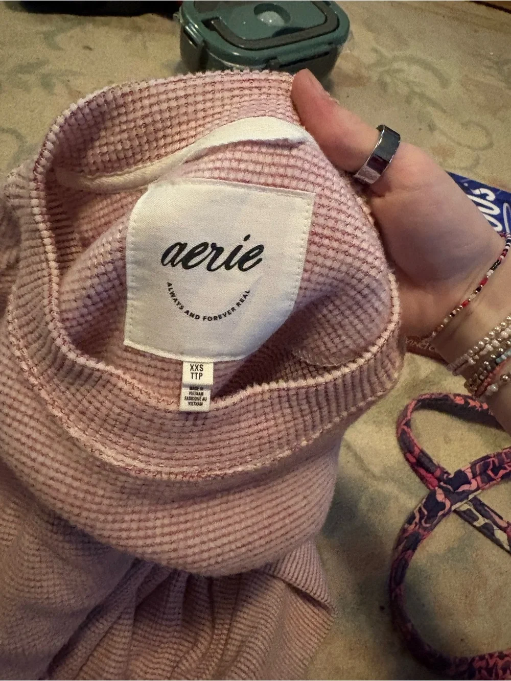 aerie Soft Pink Crewneck Sweater